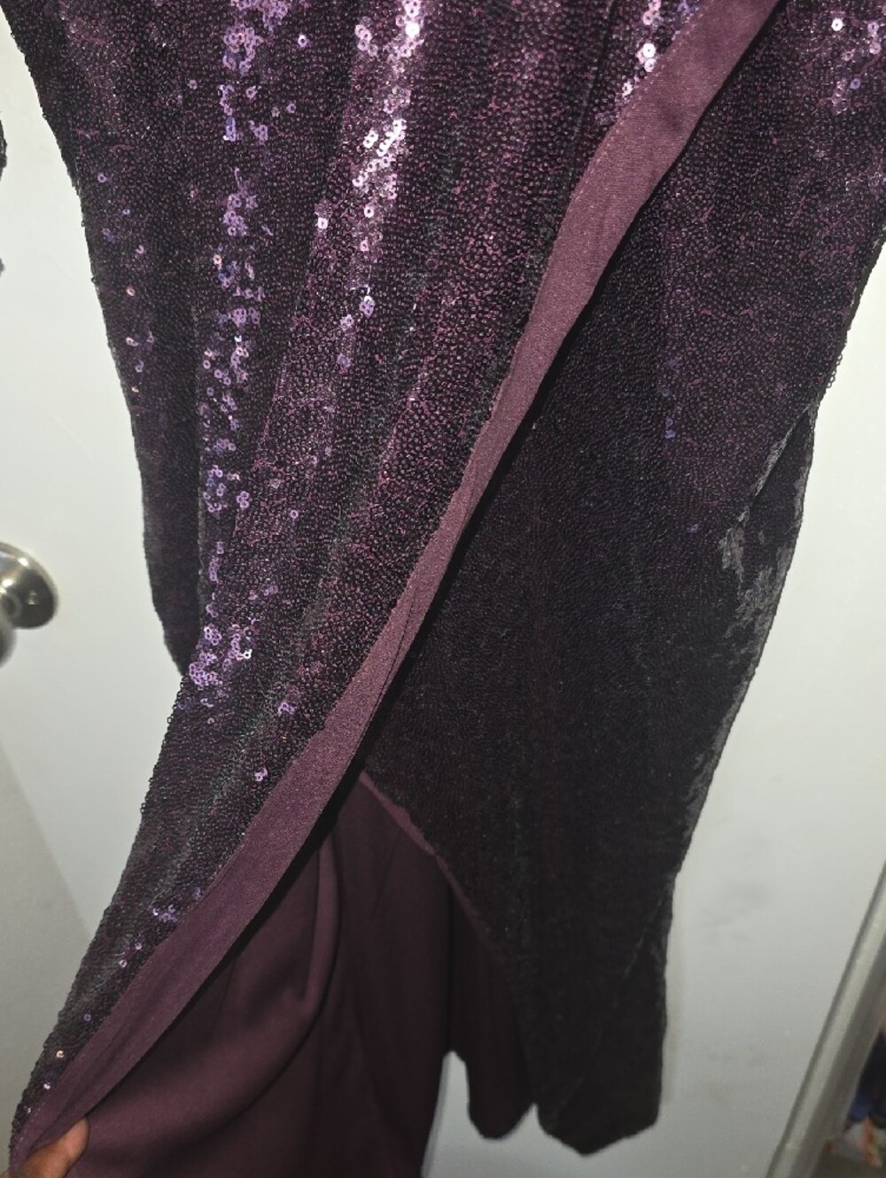 Eloquii Plum Sequin V-Neck Maxi Dress - Picture 4 of 8
